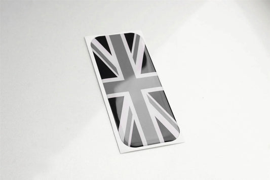 3D Gel Black Union Jack Badge Pair