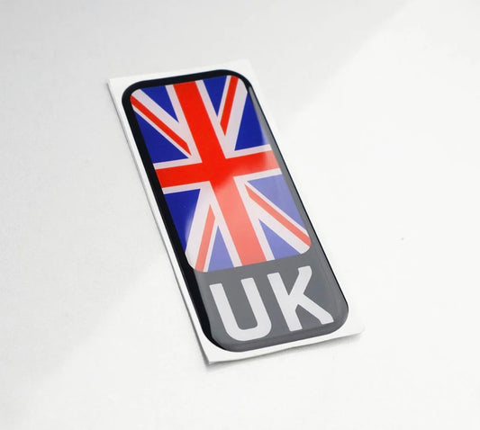UK Black 3D Gel Badge Pair