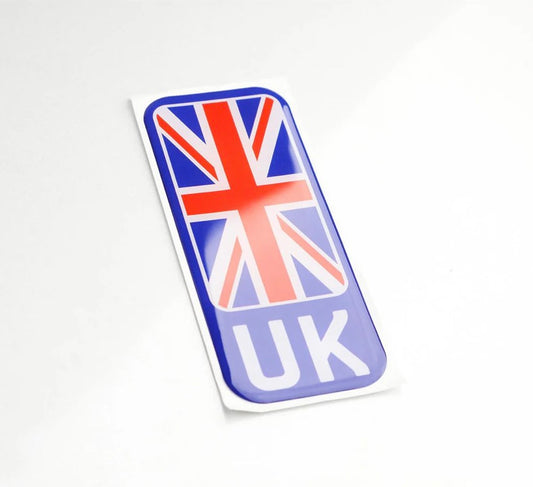 UK Blue 3D Gel Badge Pair